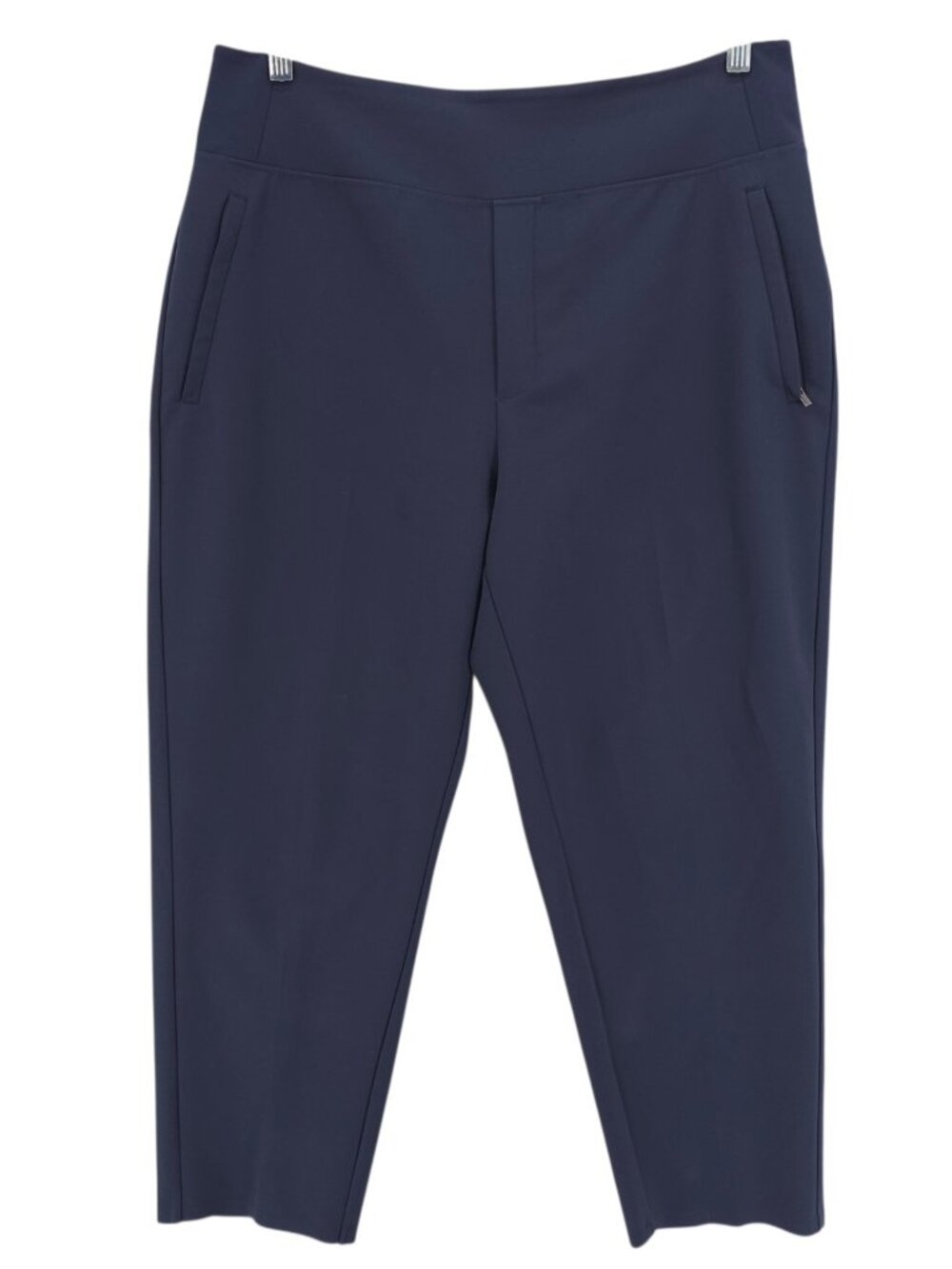 ATHLETA Endless High Rise Blue Stretch Tapered Pants Work Athleisure 14 PETITE